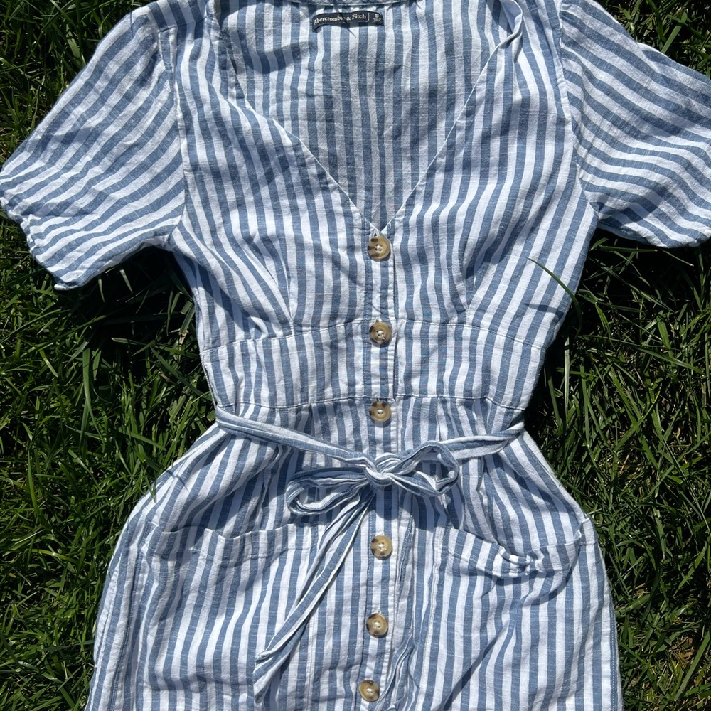 Abercrombie & Fitch Navy and White Striped Dress